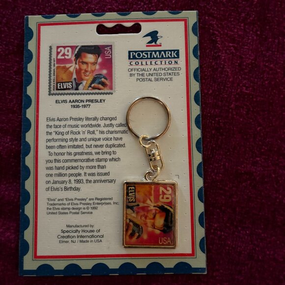Postmark Collection Elvis Presely Stamp Keychain - 1993 - Picture 1 of 1